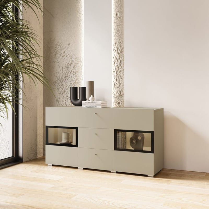 Skjenk Baros 2 Dører med 3 Skuffer - Lys beige - Oppbevaring - Oppbevaringsmøbler - Sideboard & skjenk