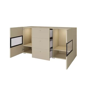 Skjenk Baros 2 Dører med 3 Skuffer - Lys beige - Oppbevaring - Oppbevaringsmøbler - Sideboard & skjenk