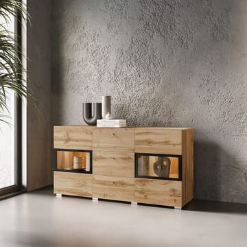 Skjenk Baros 2 Dører med 3 Skuffer - Wotan eik - Oppbevaring - Oppbevaringsmøbler - Sideboard & skjenk