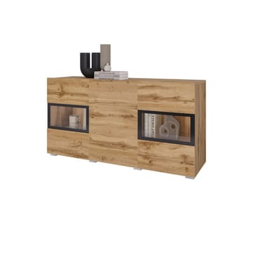 Skjenk Baros 2 Dører med 3 Skuffer - Wotan eik - Oppbevaring - Oppbevaringsmøbler - Sideboard & skjenk