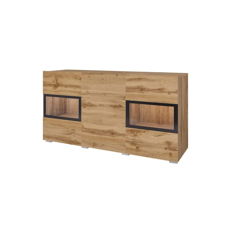 Skjenk Baros 2 Dører med 3 Skuffer - Wotan eik - Oppbevaring - Oppbevaringsmøbler - Sideboard & skjenk