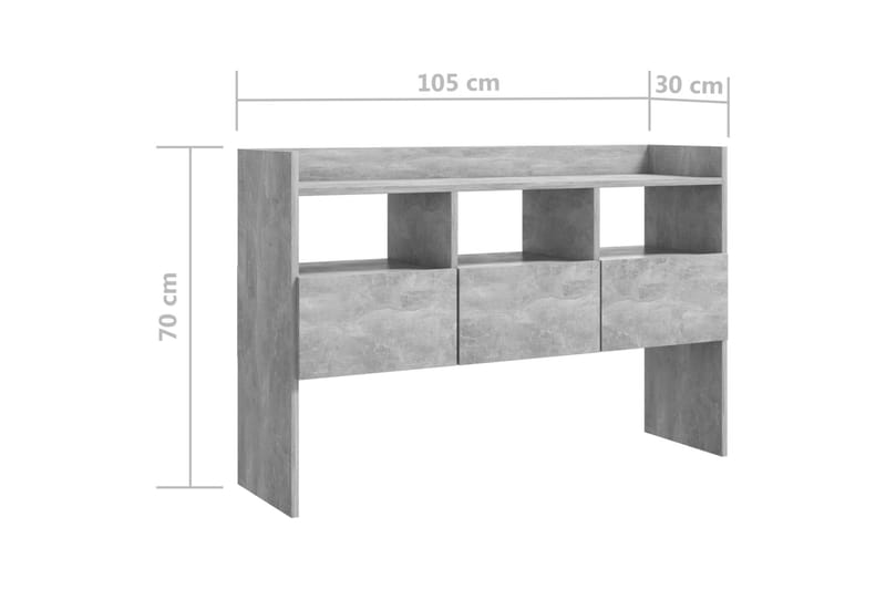 Skjenk betonggrå 105x30x70 cm sponplate - Grå - Sideboard & skjenk