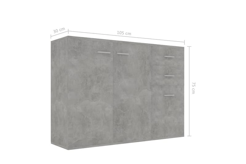 Skjenk betonggrå 105x30x75 cm sponplate - Grå - Sideboard & skjenk