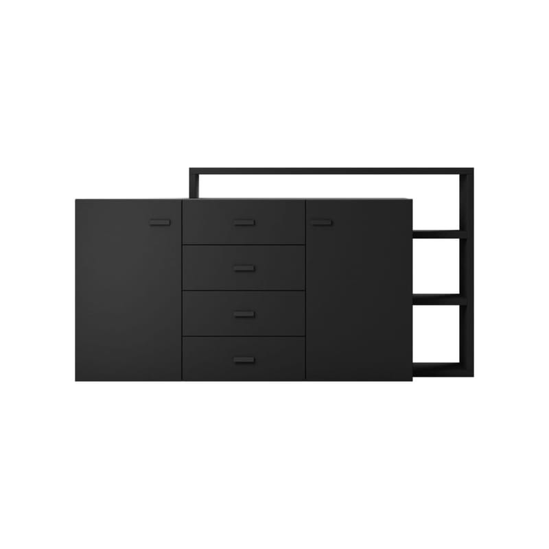 Skjenk Bota 2 Dører med 4 Skuffer - Black Supermatt - Oppbevaring - Oppbevaringsmøbler - Sideboard & skjenk