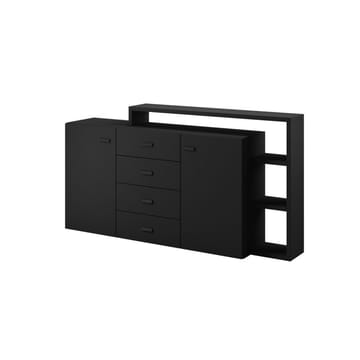 Skjenk Bota 2 Dører med 4 Skuffer - Black Supermatt - Oppbevaring - Oppbevaringsmøbler - Sideboard & skjenk