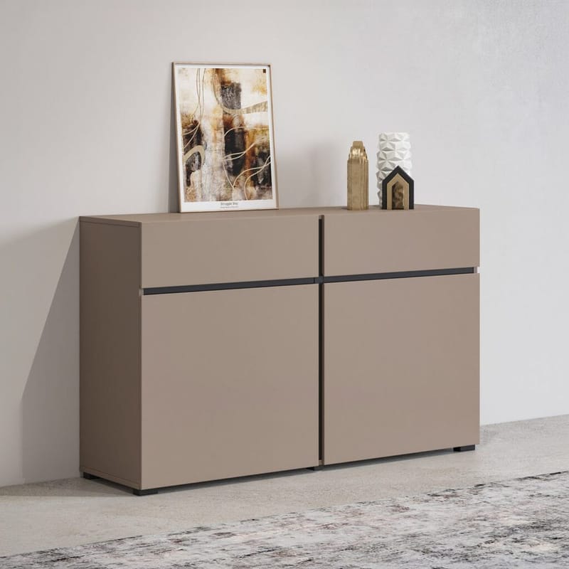 Skjenk Cross 2 Dører med 2 Skuffer - Congo - Svart - Oppbevaring - Oppbevaringsmøbler - Sideboard & skjenk