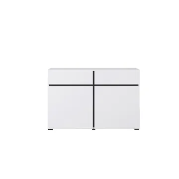 Skjenk Cross 2 dører med 2 skuffer - Hvit - Svart - Oppbevaring - Oppbevaringsmøbler - Sideboard & skjenk