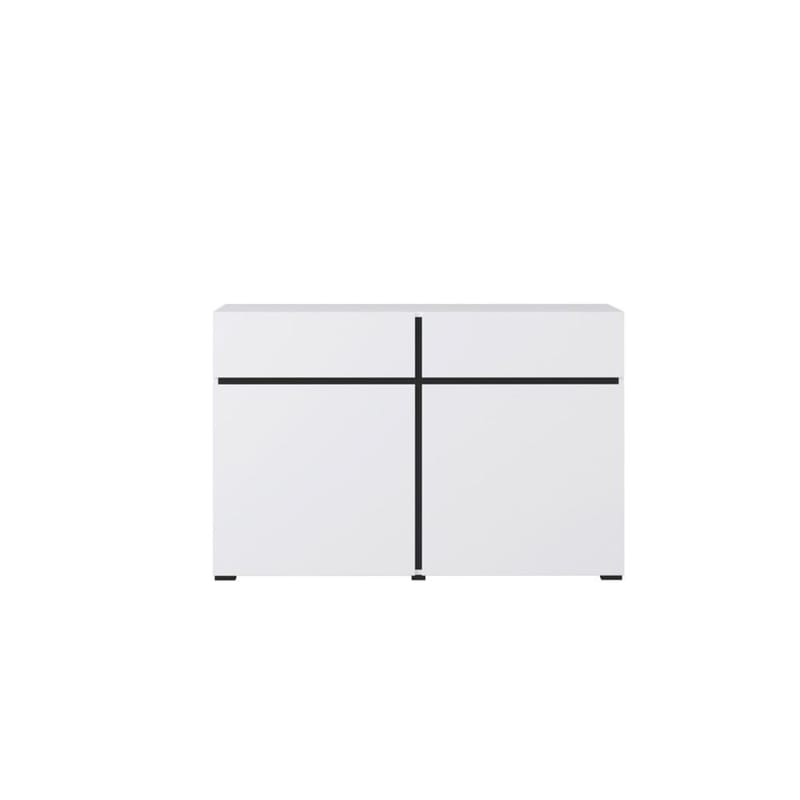 Skjenk Cross 2 dører med 2 skuffer - Hvit - Svart - Oppbevaring - Oppbevaringsmøbler - Sideboard & skjenk