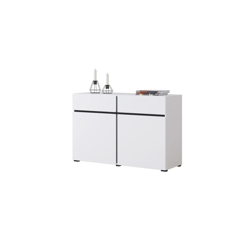 Skjenk Cross 2 dører med 2 skuffer - Hvit - Svart - Oppbevaring - Oppbevaringsmøbler - Sideboard & skjenk