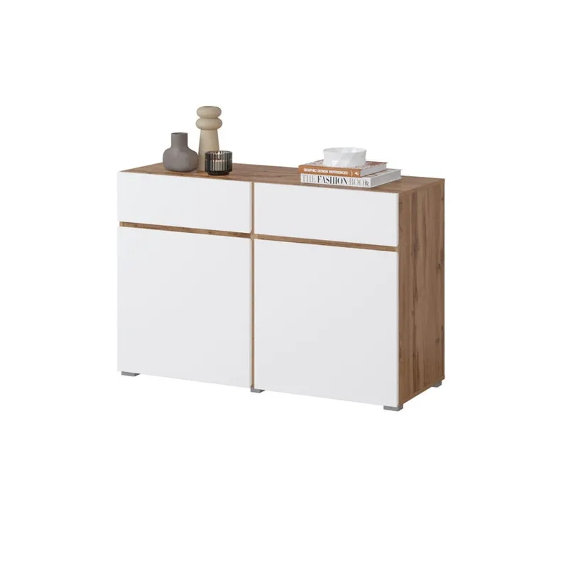 Skjenk Cross 2 Dører med 2 Skuffer - Hvit - Oppbevaring - Oppbevaringsmøbler - Sideboard & skjenk