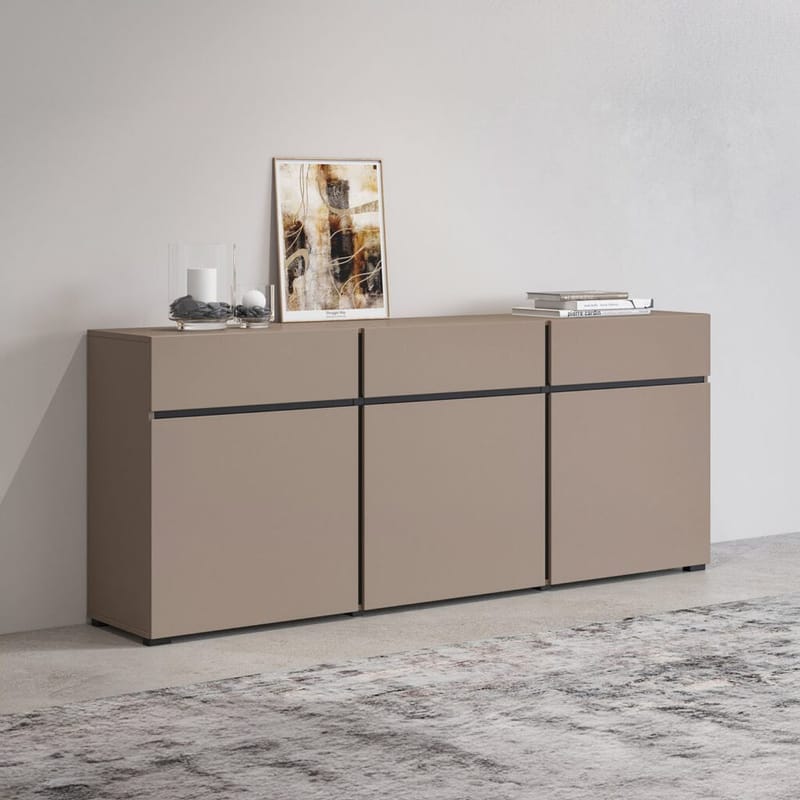 Skjenk Cross 3 Dører med 3 Skuffer - Congo - Svart - Oppbevaring - Oppbevaringsmøbler - Sideboard & skjenk