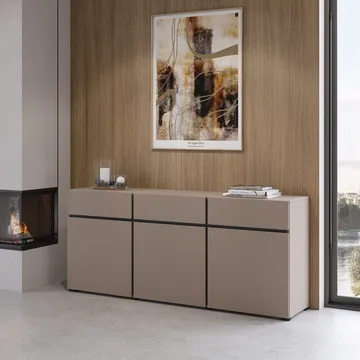 Skjenk Cross 3 Dører med 3 Skuffer - Congo - Svart - Oppbevaring - Oppbevaringsmøbler - Sideboard & skjenk