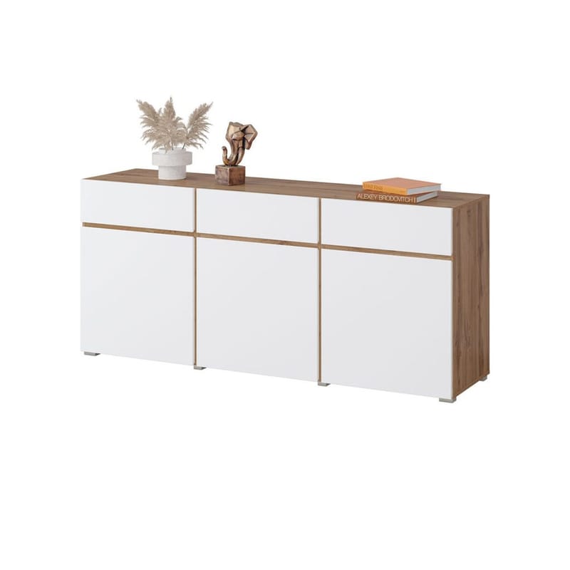 Skjenk Cross 3 Dører med 3 Skuffer - Hvit - Oppbevaring - Oppbevaringsmøbler - Sideboard & skjenk