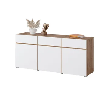 Skjenk Cross 3 Dører med 3 Skuffer - Hvit - Oppbevaring - Oppbevaringsmøbler - Sideboard & skjenk