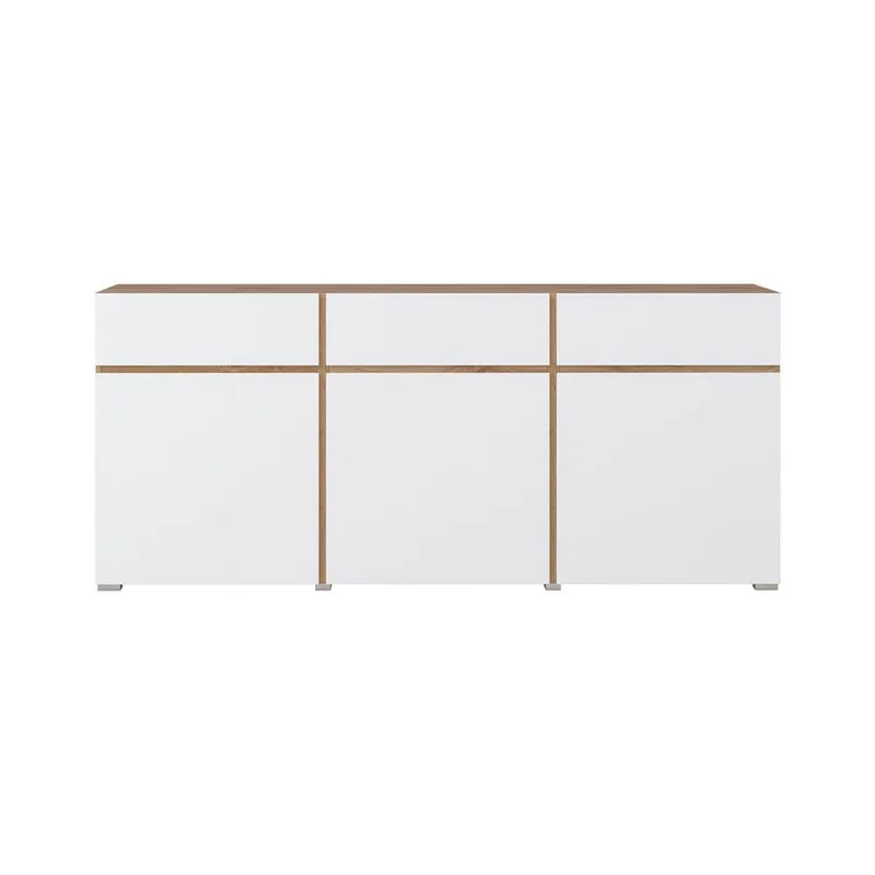 Skjenk Cross 3 Dører med 3 Skuffer - Hvit - Oppbevaring - Oppbevaringsmøbler - Sideboard & skjenk