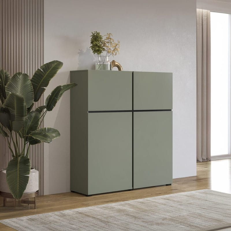 Skjenk Cross 4 Dører - Grønn - Svart - Oppbevaring - Oppbevaringsmøbler - Sideboard & skjenk
