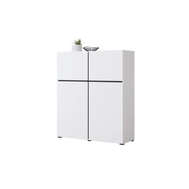 Skjenk Cross 4 Dører - Hvit - Svart - Oppbevaring - Oppbevaringsmøbler - Sideboard & skjenk