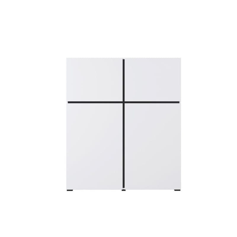 Skjenk Cross 4 Dører - Hvit - Svart - Oppbevaring - Oppbevaringsmøbler - Sideboard & skjenk