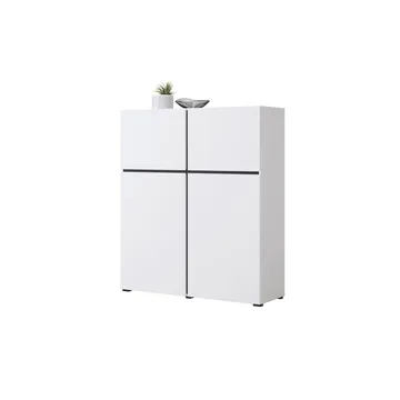 Skjenk Cross 4 Dører - Hvit - Svart - Oppbevaring - Oppbevaringsmøbler - Sideboard & skjenk