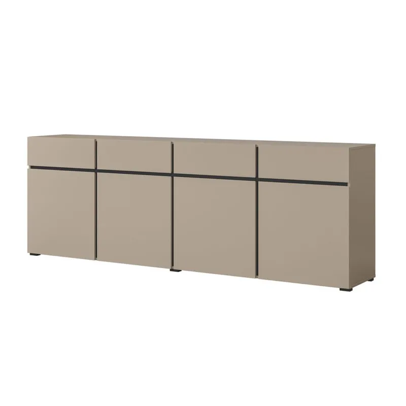 Skjenk Cross 4 dører med 4 skuffer, Congo - Svart