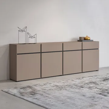 Skjenk Cross 4 dører med 4 skuffer - Congo - Svart - Oppbevaring - Oppbevaringsmøbler - Sideboard & skjenk