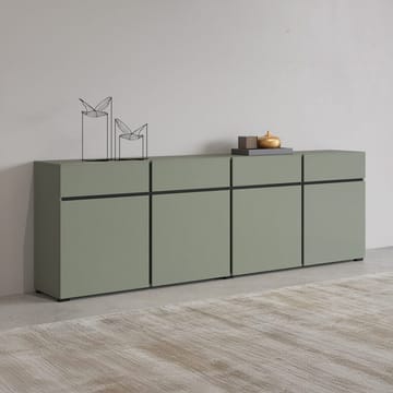Skjenk Cross 4 dører med 4 skuffer - Grønn - Svart - Oppbevaring - Oppbevaringsmøbler - Sideboard & skjenk
