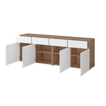 Skjenk Cross 4 dører med 4 skuffer - Hvit - Oppbevaring - Oppbevaringsmøbler - Sideboard & skjenk