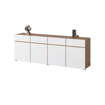 Skjenk Cross 4 dører med 4 skuffer - Hvit - Oppbevaring - Oppbevaringsmøbler - Sideboard & skjenk