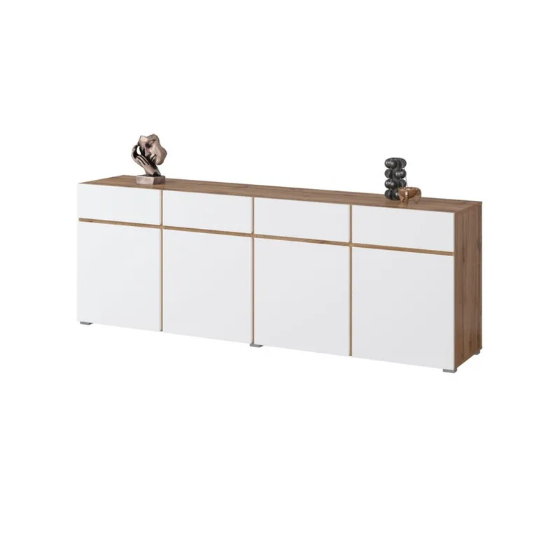 Skjenk Cross 4 dører med 4 skuffer - Hvit - Oppbevaring - Oppbevaringsmøbler - Sideboard & skjenk