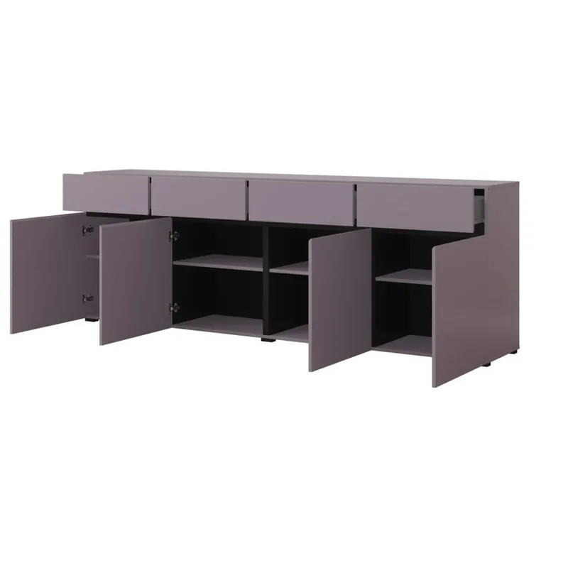 Skjenk Cross 4 dører med 4 skuffer - Plomme - Svart Onyx - Oppbevaring - Oppbevaringsmøbler - Sideboard & skjenk