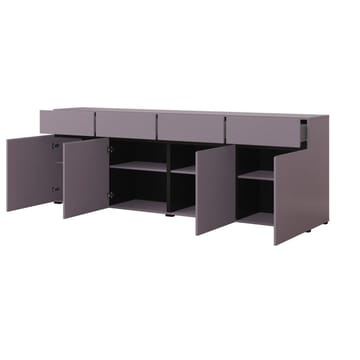 Skjenk Cross 4 dører med 4 skuffer - Plomme - Svart Onyx - Oppbevaring - Oppbevaringsmøbler - Sideboard & skjenk