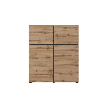Skjenk Cross 4 Dører - Wotan eik - svart - Oppbevaring - Oppbevaringsmøbler - Sideboard & skjenk
