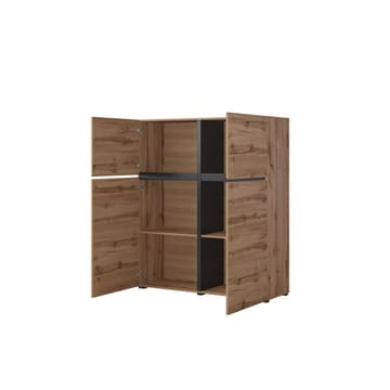 Skjenk Cross 4 Dører - Wotan eik - svart - Oppbevaring - Oppbevaringsmøbler - Sideboard & skjenk