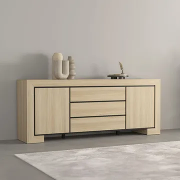 Skjenk Cuba II 2 dører med 3 skuffer - Oppbevaring - Oppbevaringsmøbler - Sideboard & skjenk