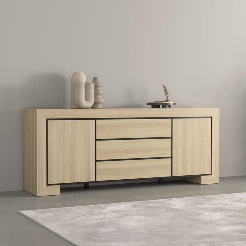 Skjenk Cuba II 2 dører med 3 skuffer - Oppbevaring - Oppbevaringsmøbler - Sideboard & skjenk
