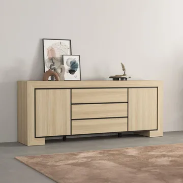 Skjenk Cuba II 2 d ører med 3 skuffer - Oppbevaring - Oppbevaringsmøbler - Sideboard & skjenk