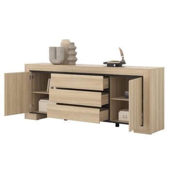 Skjenk Cuba II 2 dører med 3 skuffer - Oppbevaring - Oppbevaringsmøbler - Sideboard & skjenk