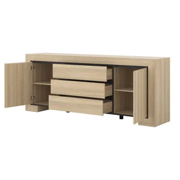 Skjenk Cuba II 2 dører med 3 skuffer - Oppbevaring - Oppbevaringsmøbler - Sideboard & skjenk