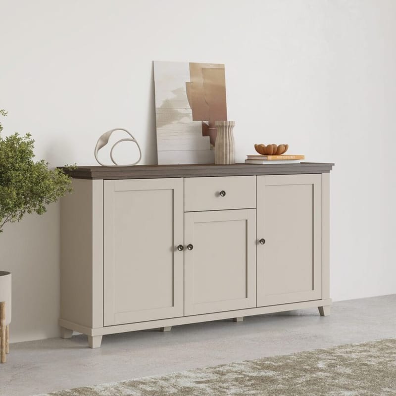 Skjenk Evora 3 dører 1 skuff - Lys Beige - Oppbevaring - Oppbevaringsmøbler - Sideboard & skjenk