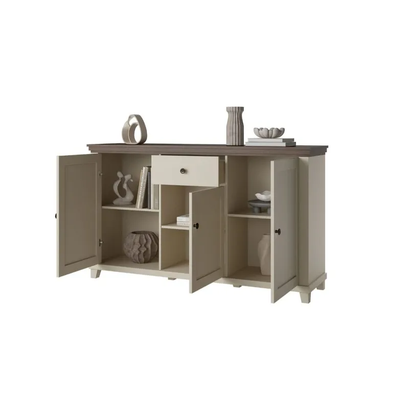 Skjenk Evora 3 dører 1 skuff - Lys Beige - Oppbevaring - Oppbevaringsmøbler - Sideboard & skjenk