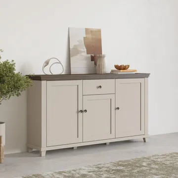 Skjenk Evora 3 dører 1 skuff - Lys Beige - Oppbevaring - Oppbevaringsmøbler - Sideboard & skjenk
