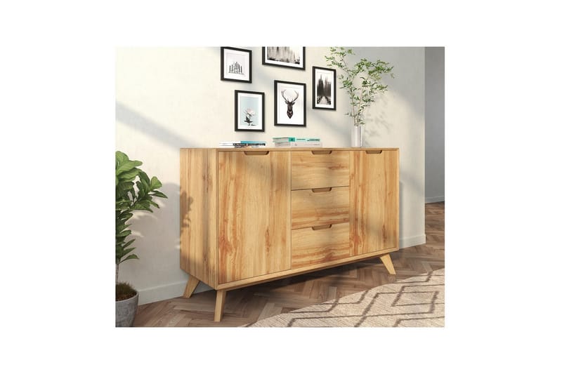 Skjenk Ezra 120x40x75 cm, Wotan eik - 120x40x75 cm, Wotan eik - Oppbevaring - Oppbevaringsmøbler - Sideboard & skjenk