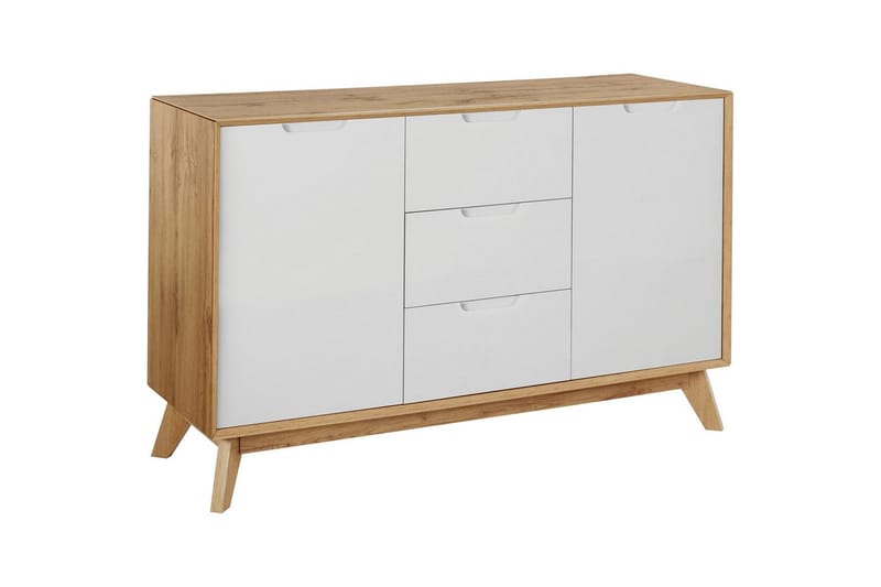 Skjenk Ezra 120x40x75 cm, Wotan eik/hvit - 120x40x75 cm, Wotan eik/hvit - Oppbevaring - Oppbevaringsmøbler - Sideboard & skjenk
