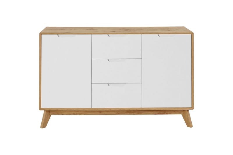 Skjenk Ezra 120x40x75 cm, Wotan eik/hvit - 120x40x75 cm, Wotan eik/hvit - Oppbevaring - Oppbevaringsmøbler - Sideboard & skjenk