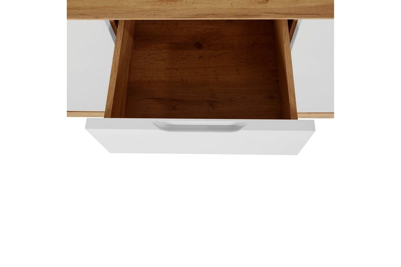 Skjenk Ezra 120x40x75 cm, Wotan eik/hvit - 120x40x75 cm, Wotan eik/hvit - Oppbevaring - Oppbevaringsmøbler - Sideboard & skjenk