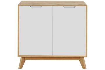 Skjenk Ezra 80x40x75 cm, Wotan eik/hvit - 80x40x75 cm, Wotan eik/hvit - Oppbevaring - Oppbevaringsmøbler - Sideboard & skjenk
