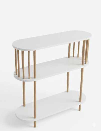 Skjenk Hanah Home Peka Slim (90 x 90 x 30 cm) Hvit - Hvit - Oppbevaring - Oppbevaringsmøbler - Sideboard & skjenk