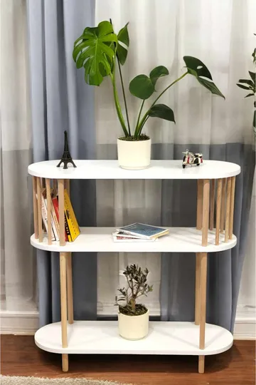 Skjenk Hanah Home Peka Slim (90 x 90 x 30 cm) Hvit - Hvit - Oppbevaring - Oppbevaringsmøbler - Sideboard & skjenk