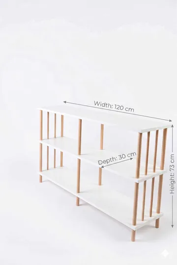 Skjenk Hanah Home Peka Wide (120 x 73 x 30 cm) Hvit - Hvit - Oppbevaring - Oppbevaringsmøbler - Sideboard & skjenk