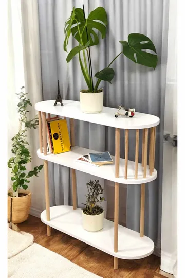 Skjenk Hanah Home Peka Slim (90 x 90 x 30 cm) Hvit - Hvit - Oppbevaring - Oppbevaringsmøbler - Sideboard & skjenk